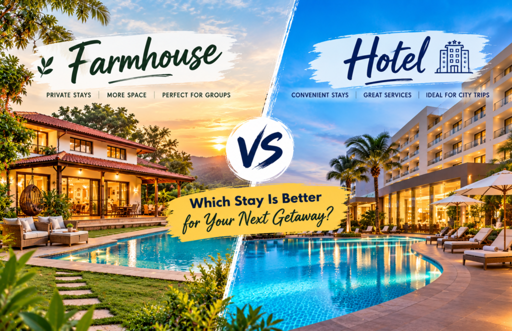 Farmhouse vs hotel comparison for a weekend getaway